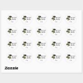 Sticker Rond Mariage gothique Rose Favoriser Blanc (Feuille)