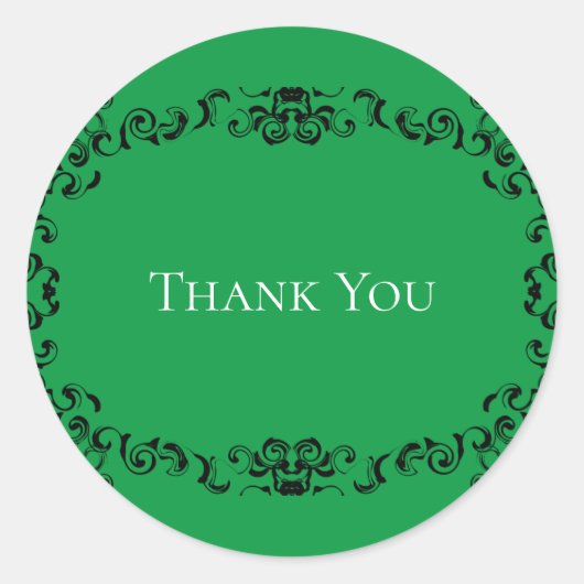 Sticker Rond Mariage gothique vert et noir (Devant)