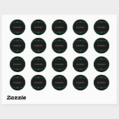 Sticker Rond Mariage gothique vert et noir (Feuille)