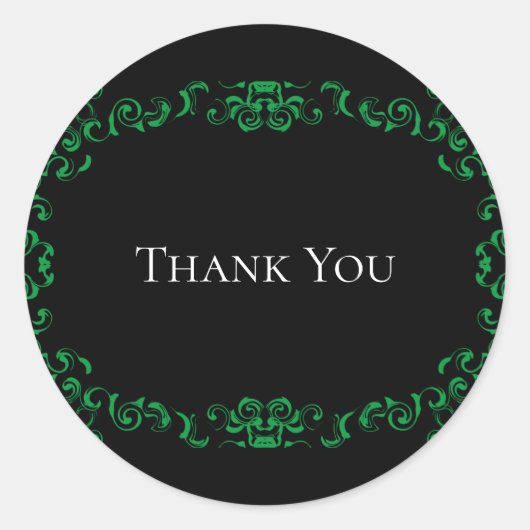 Sticker Rond Mariage gothique vert et noir (Devant)
