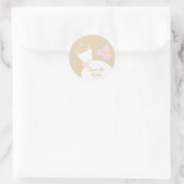 Sticker Rond Mariage Gown rose beige 'Save the Date' rond (Sac)