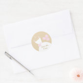 Sticker Rond Mariage Gown rose beige 'Save the Date' rond (Enveloppe)