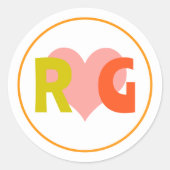 Sticker Rond Mariage Gras rétro Citrus (Devant)