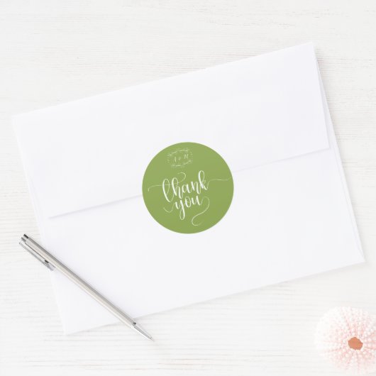 Sticker Rond Mariage Green Chic (Enveloppe)