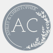 Sticker Rond Mariage gris ardoise moderne à charpente (Devant)