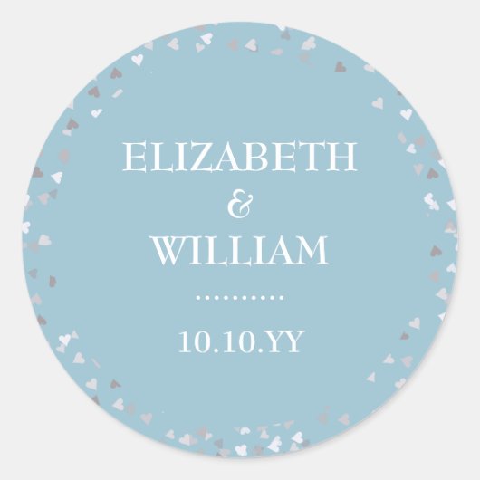 Sticker Rond Mariage Hearts Confetti (Devant)