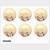 Sticker Rond Mariage Hibiscus moderne (Feuille)