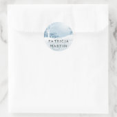 Sticker Rond Mariage hivernal neige - bleu glace (Sac)