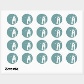 Sticker Rond Mariage Hommes gays (Feuille)