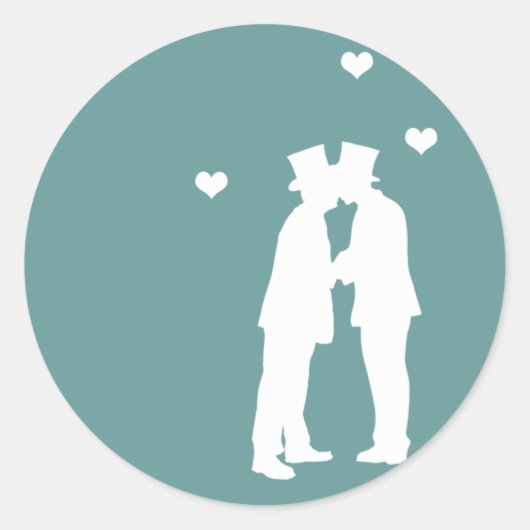 Sticker Rond Mariage Hommes gays (Devant)