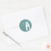 Sticker Rond Mariage Hommes gays (Enveloppe)