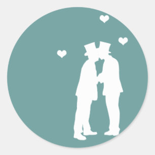 Sticker Rond Mariage Hommes gays