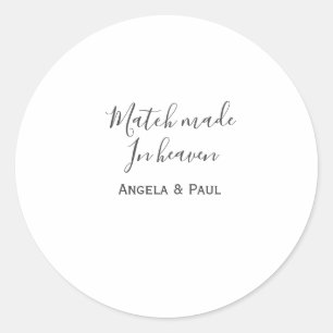 Sticker Rond Mariage idéal nom couple mariage simple
