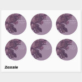 Sticker Rond Mariage Imaginaire violet (Feuille)