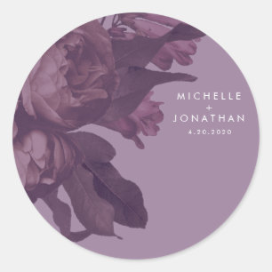 Sticker Rond Mariage Imaginaire violet