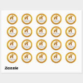 Sticker Rond Mariage indien éléphant brocade motif luxueux (Feuille)