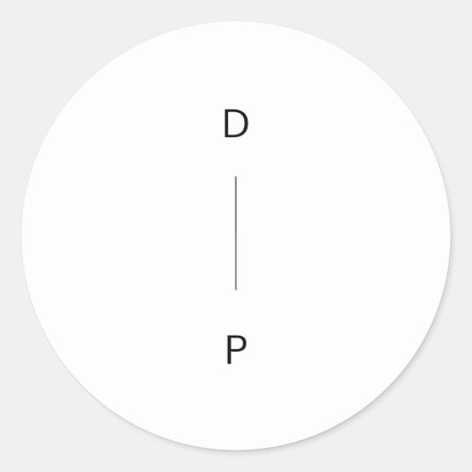 Sticker Rond Mariage initial vertical simple (Devant)