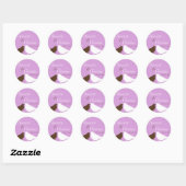 Sticker Rond Mariage inséparable à paires violettes en faveur d (Feuille)