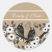 Sticker Rond Mariage Inséparable forestier enchanté (Devant)