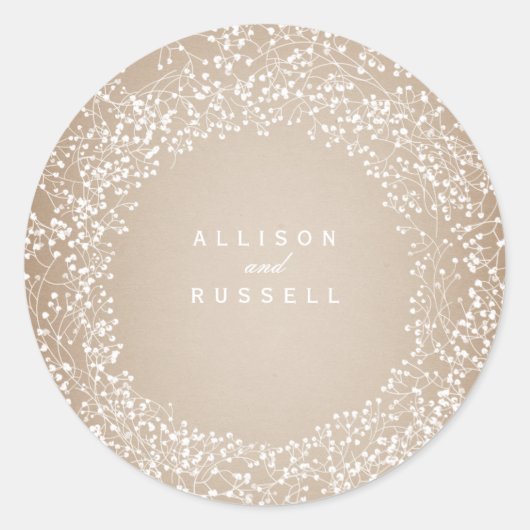 Sticker Rond Mariage inspiré de la carte respiratoire du bébé (Devant)