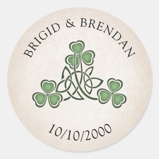 Sticker Rond Mariage irlandais de St. Patrick (Devant)