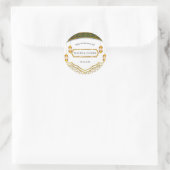 Sticker Rond Mariage islamique moderne blanc et or (Sac)