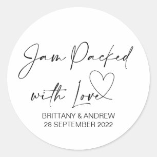 Sticker Rond Mariage Jam Jar Favor Jam Emballé Avec Amour