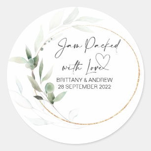 Sticker Rond Mariage Jar Favoriser Confiture Emballée Avec L'Am