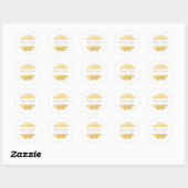 Sticker Rond Mariage jaune et blanc (Feuille)