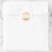 Sticker Rond Mariage jaune et blanc (Sac)