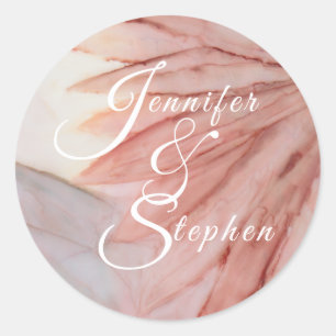 Sticker Rond Mariage Joli en rose