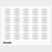 Sticker Rond Mariage Lavender eucalyptus Enregistrer la date (Feuille)