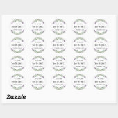 Sticker Rond Mariage Lavender eucalyptus Enregistrer la date (Feuille)