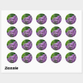 Sticker Rond Mariage lilas élégant floral lavande violet (Feuille)