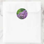 Sticker Rond Mariage lilas élégant floral lavande violet (Sac)