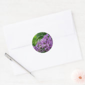 Sticker Rond Mariage lilas élégant floral lavande violet (Enveloppe)