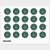 Sticker Rond Mariage littéraire vert du Geek de la bibliothèque (Feuille)