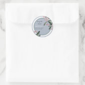 Sticker Rond Mariage Living the Dream Plum Foliage Adresse (Sac)