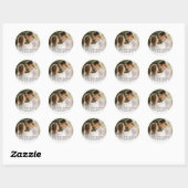 Sticker Rond Mariage Love and Thanks Photo (Feuille)