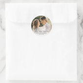 Sticker Rond Mariage Love and Thanks Photo (Sac)
