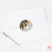 Sticker Rond Mariage Love and Thanks Photo (Enveloppe)
