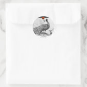 Sticker Rond MARIAGE LOVE PEACOCK blanc noir rouge rubis (Sac)