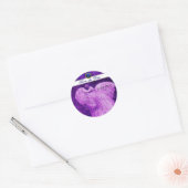 Sticker Rond MARIAGE LOVE PEACOCK Enregistrer Date Purple Blue (Enveloppe)