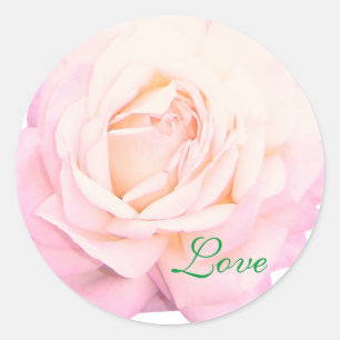 Sticker Rond Mariage Love Rose Stiker