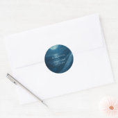 Sticker Rond Mariage Lune Romantique Plage Noms Personnalisés (Enveloppe)