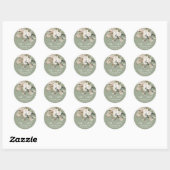 Sticker Rond Mariage M. Mme Pampas herbe, eucalyptus botanique (Feuille)
