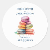 Sticker Rond Mariage macaron coloré amusant (Devant)