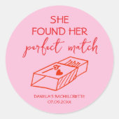 Sticker Rond Mariage Main Levée Parfaitement Rose et Rouge Ente (Devant)