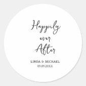 Sticker Rond mariage, marié, heureux toujours après, (Devant)