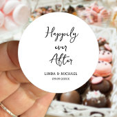 Sticker Rond mariage, marié, heureux toujours après,